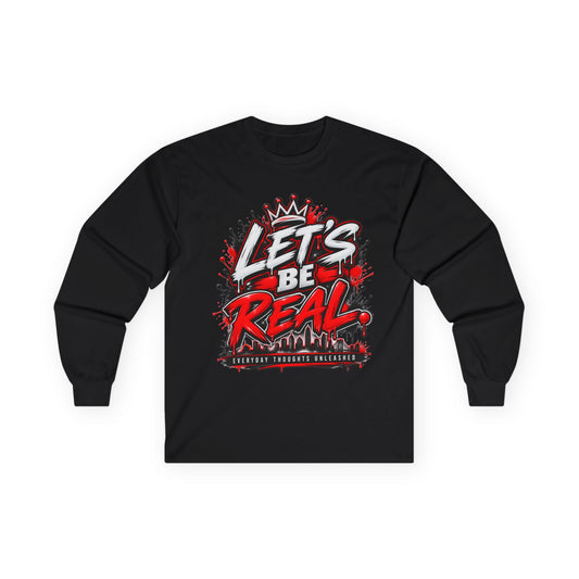Let’s Be Real graffiti crown long sleeve tee
