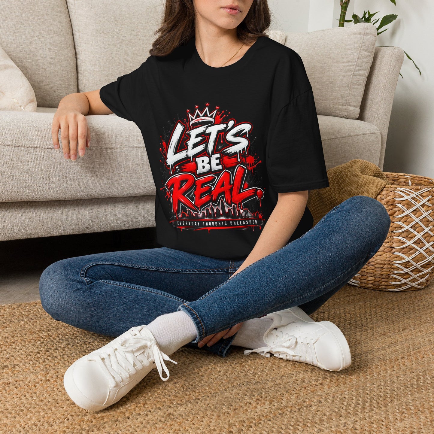 Let’s Be Real graphic tee | Crown graffiti design