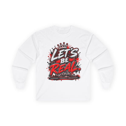Let’s Be Real graffiti crown long sleeve tee