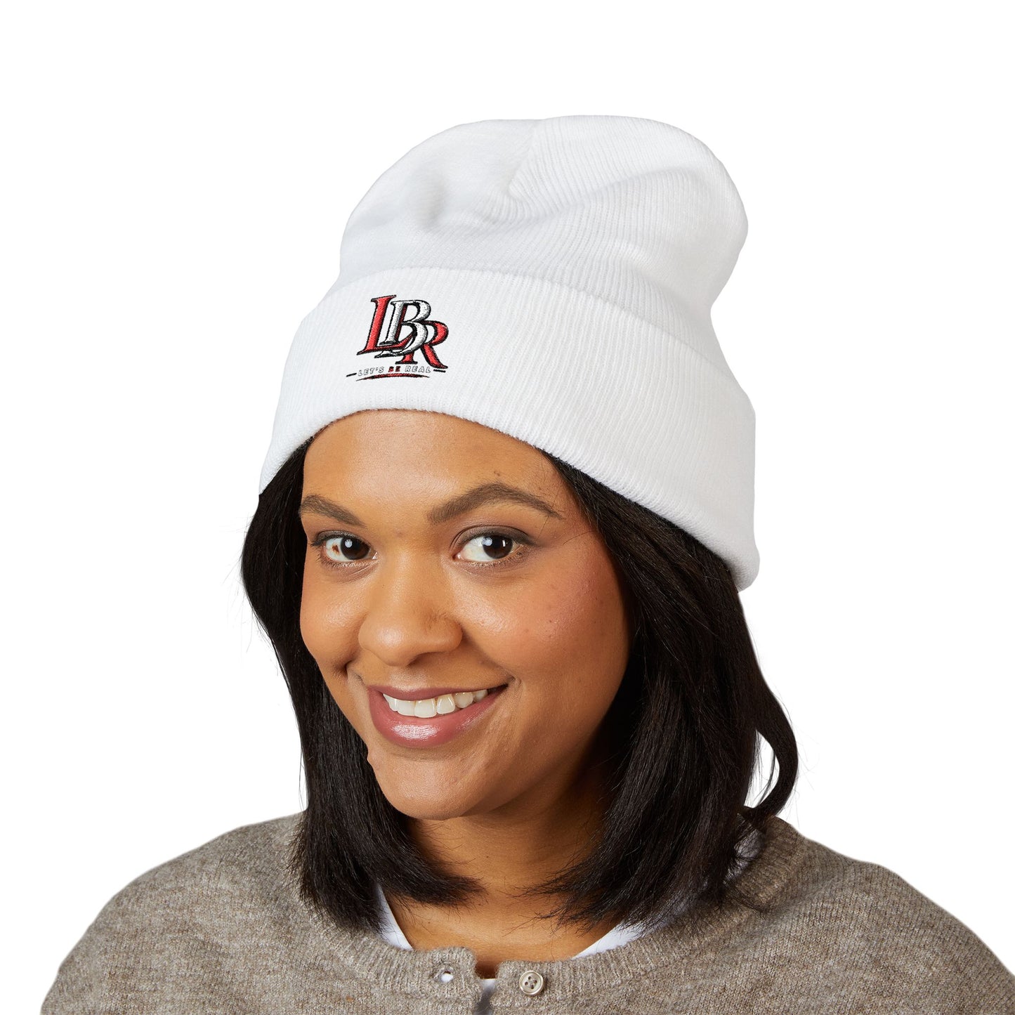 Embroidered 'BR' Classic Cuffed Beanie — Warm Knit Winter Hat