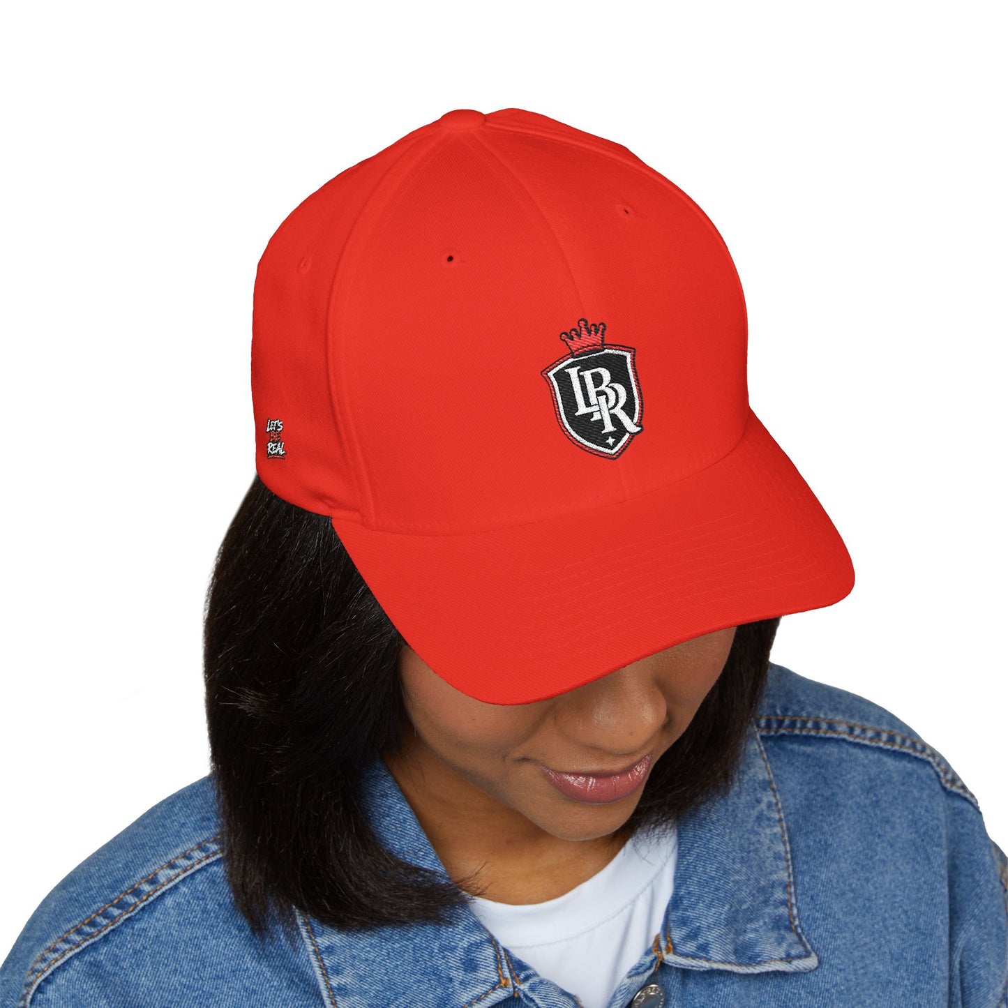 Embroidered Crest Cap — LB Crown Shield Closed-Back Baseball Hat