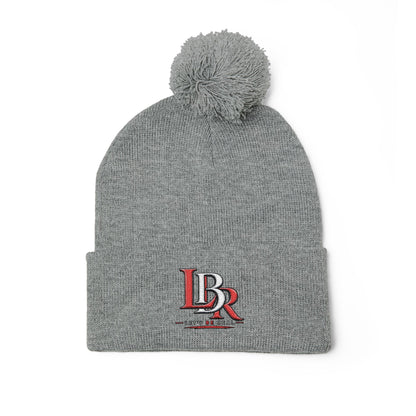 Embroidered Pom-Pom Beanie — Cozy Knit Winter Hat with LB Logo