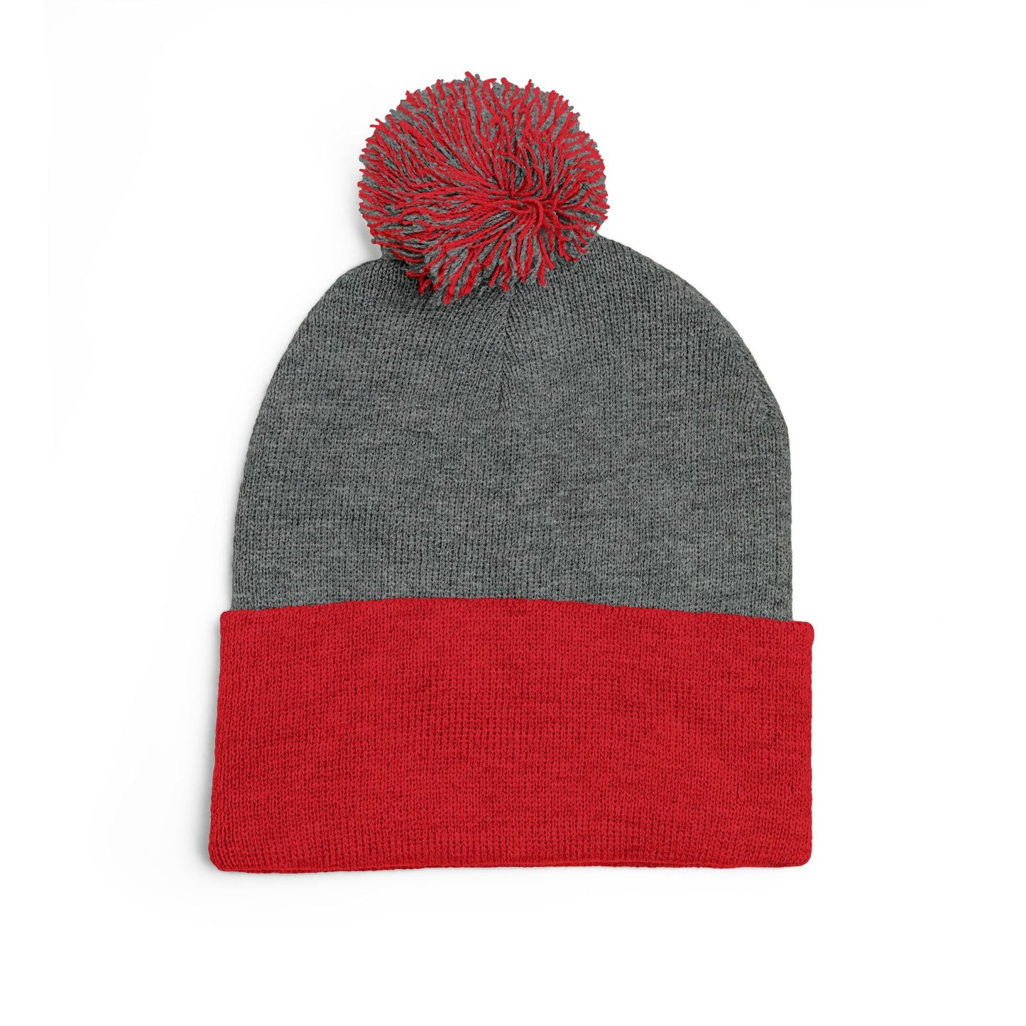 Embroidered Pom-Pom Beanie — Cozy Knit Winter Hat with LB Logo