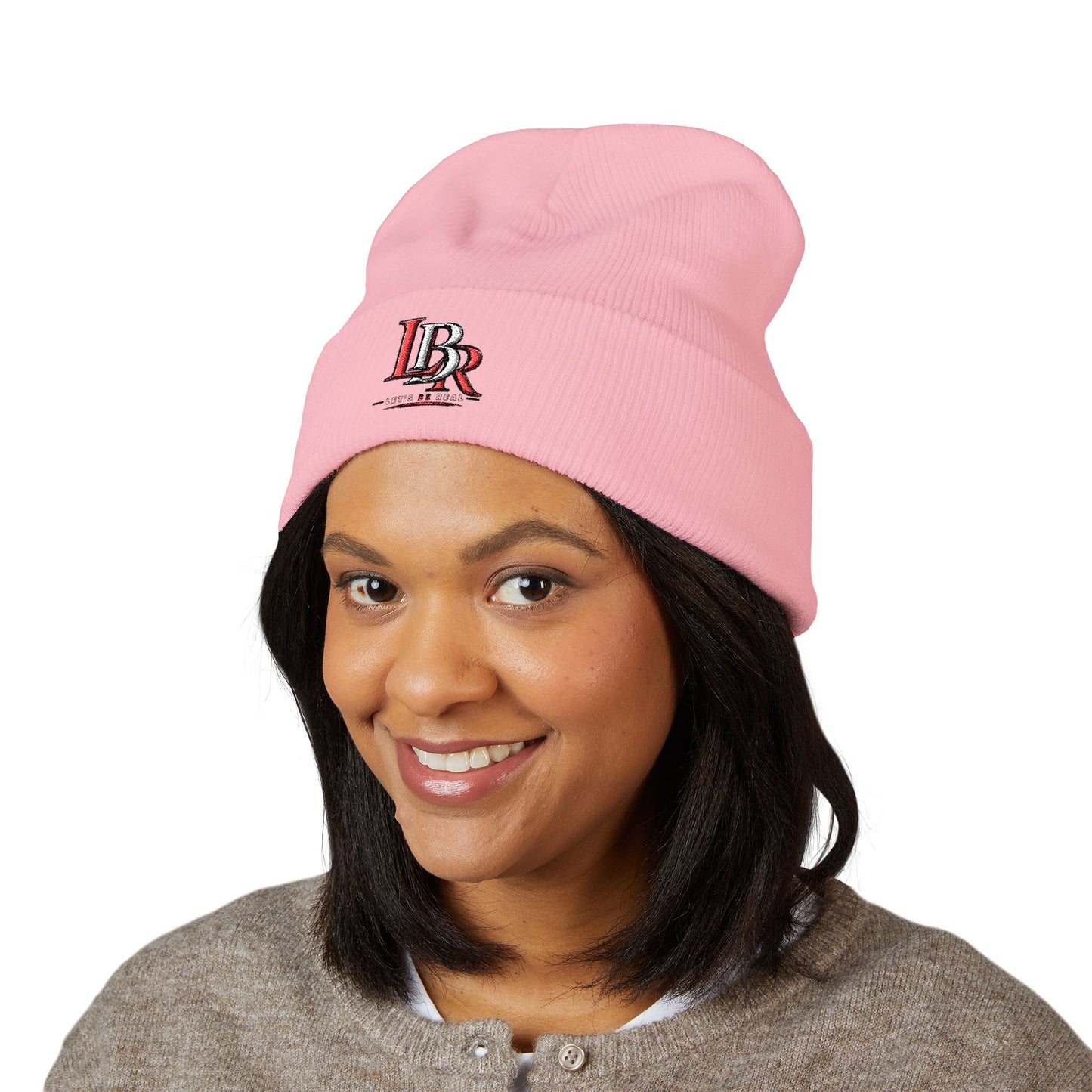 Embroidered 'BR' Classic Cuffed Beanie — Warm Knit Winter Hat