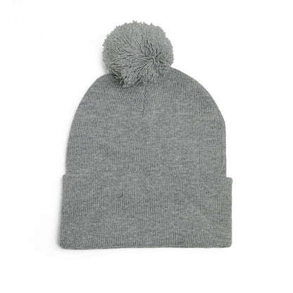 Embroidered Pom-Pom Beanie — Cozy Knit Winter Hat with LB Logo