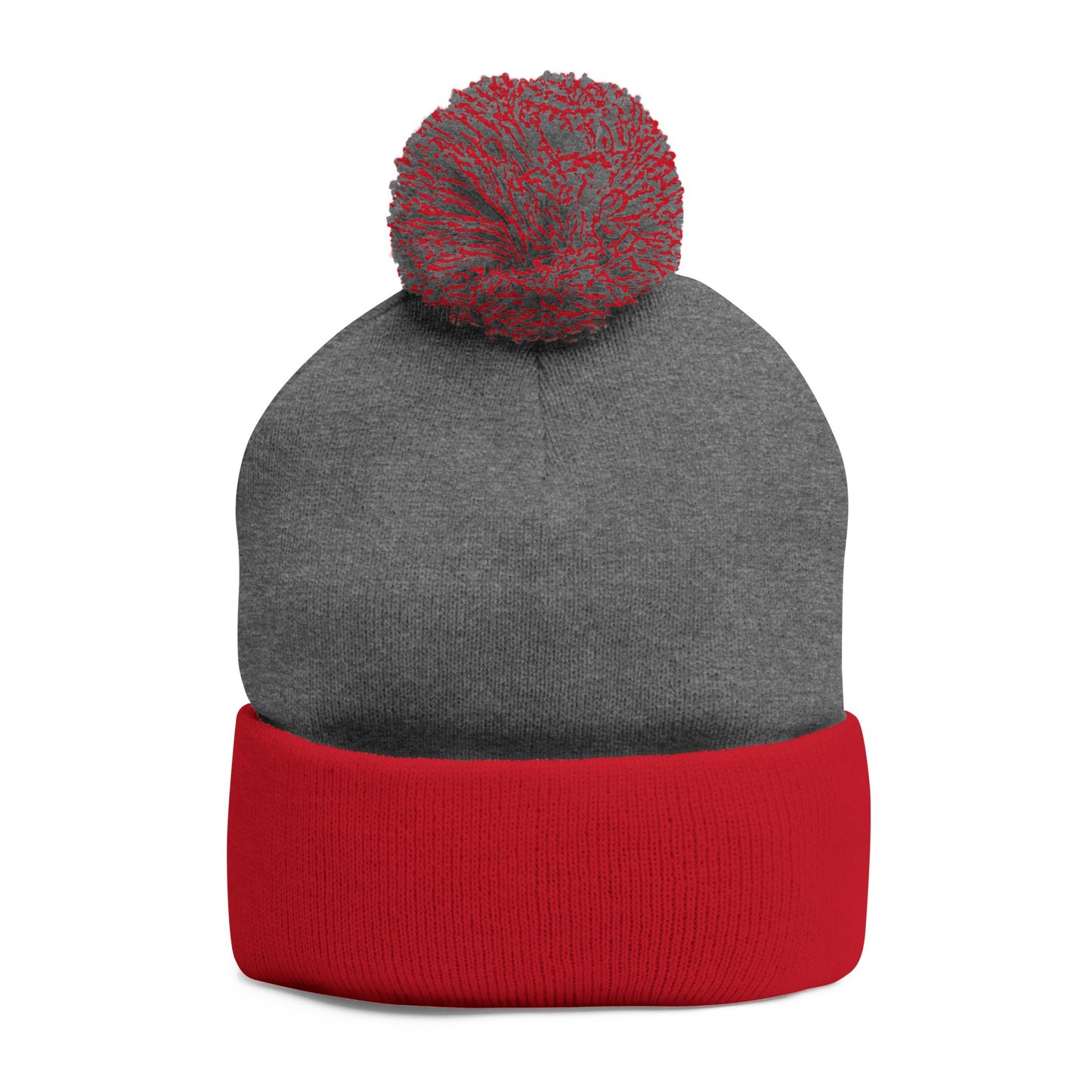 Embroidered Pom-Pom Beanie — Cozy Knit Winter Hat with LB Logo