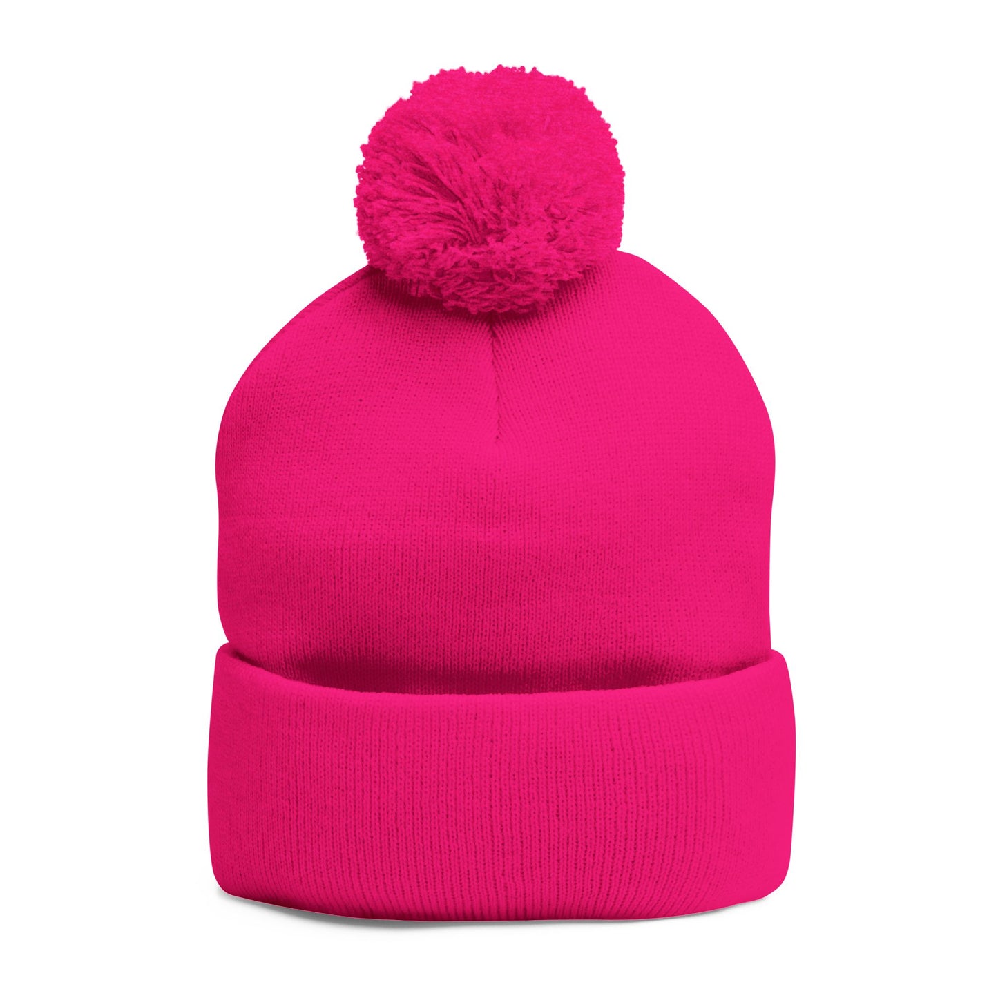 Embroidered Pom-Pom Beanie — Cozy Knit Winter Hat with LB Logo