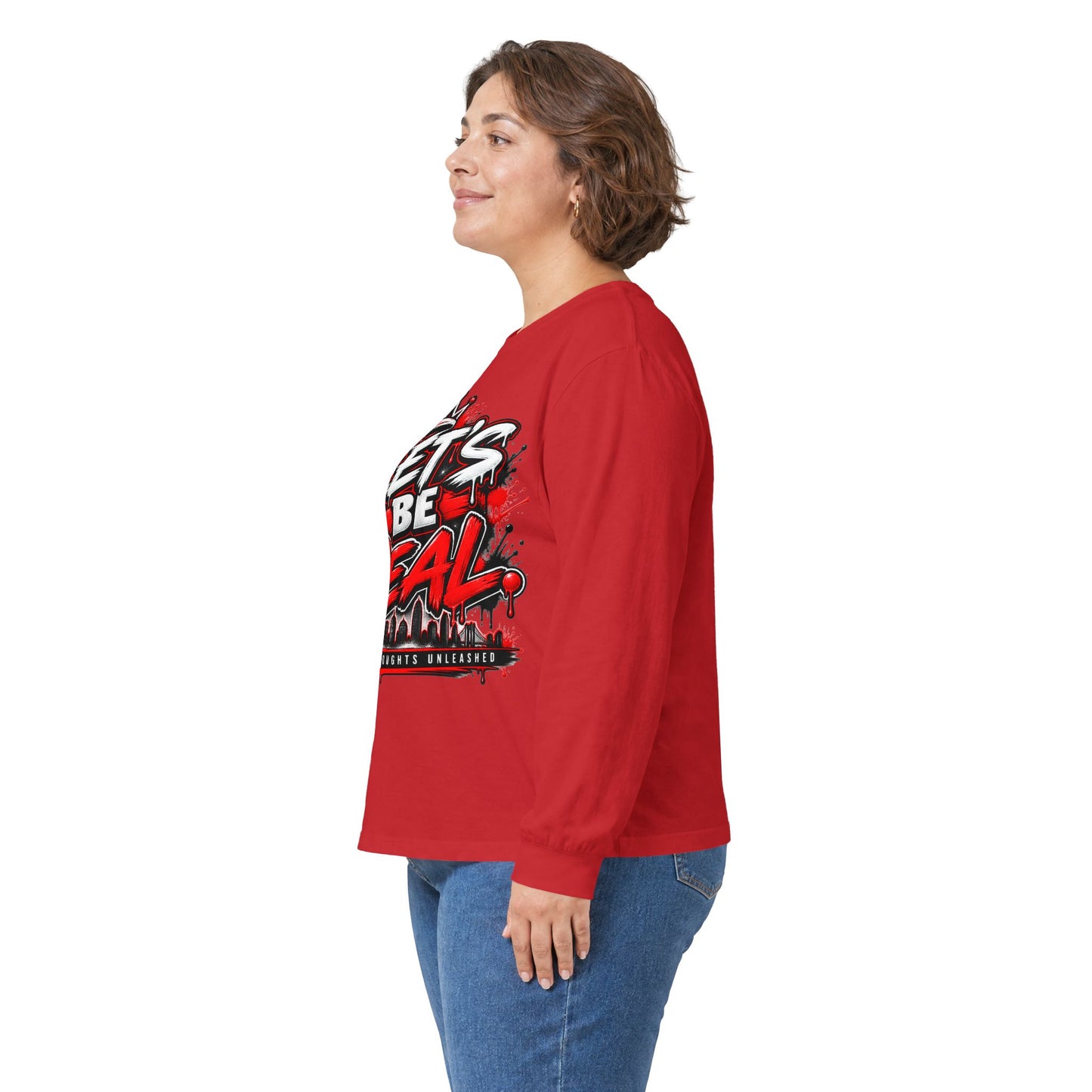 Let’s Be Real graffiti crown long sleeve tee