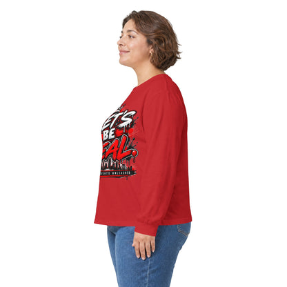 Let’s Be Real graffiti crown long sleeve tee