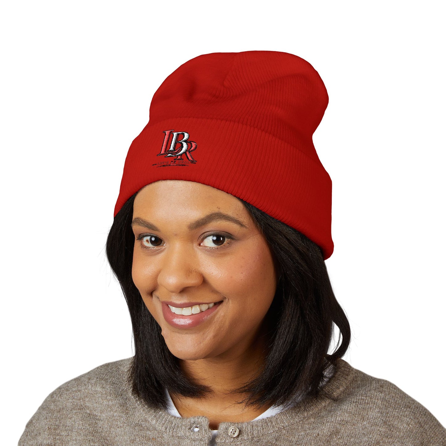Embroidered 'BR' Classic Cuffed Beanie — Warm Knit Winter Hat