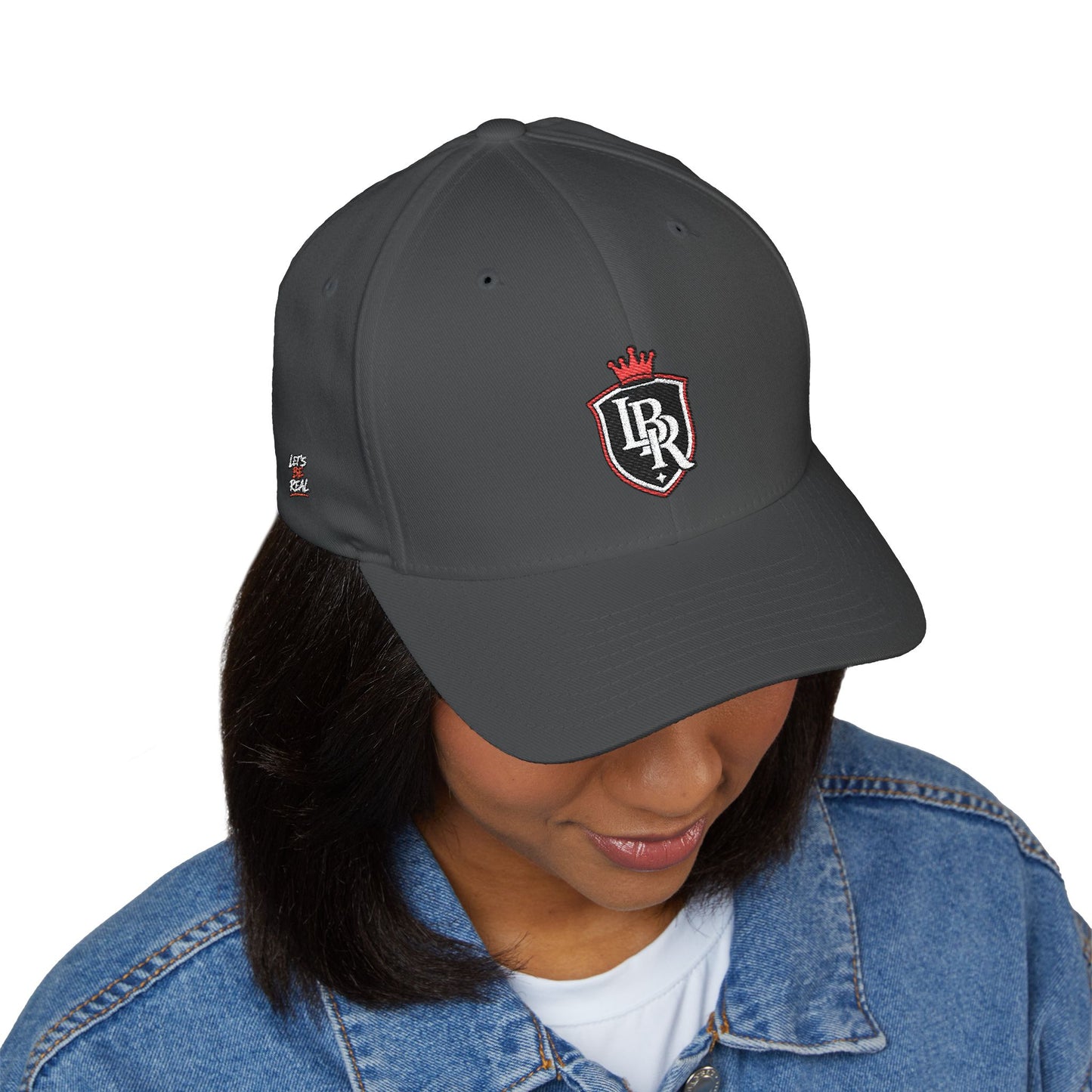 Embroidered Crest Cap — LB Crown Shield Closed-Back Baseball Hat