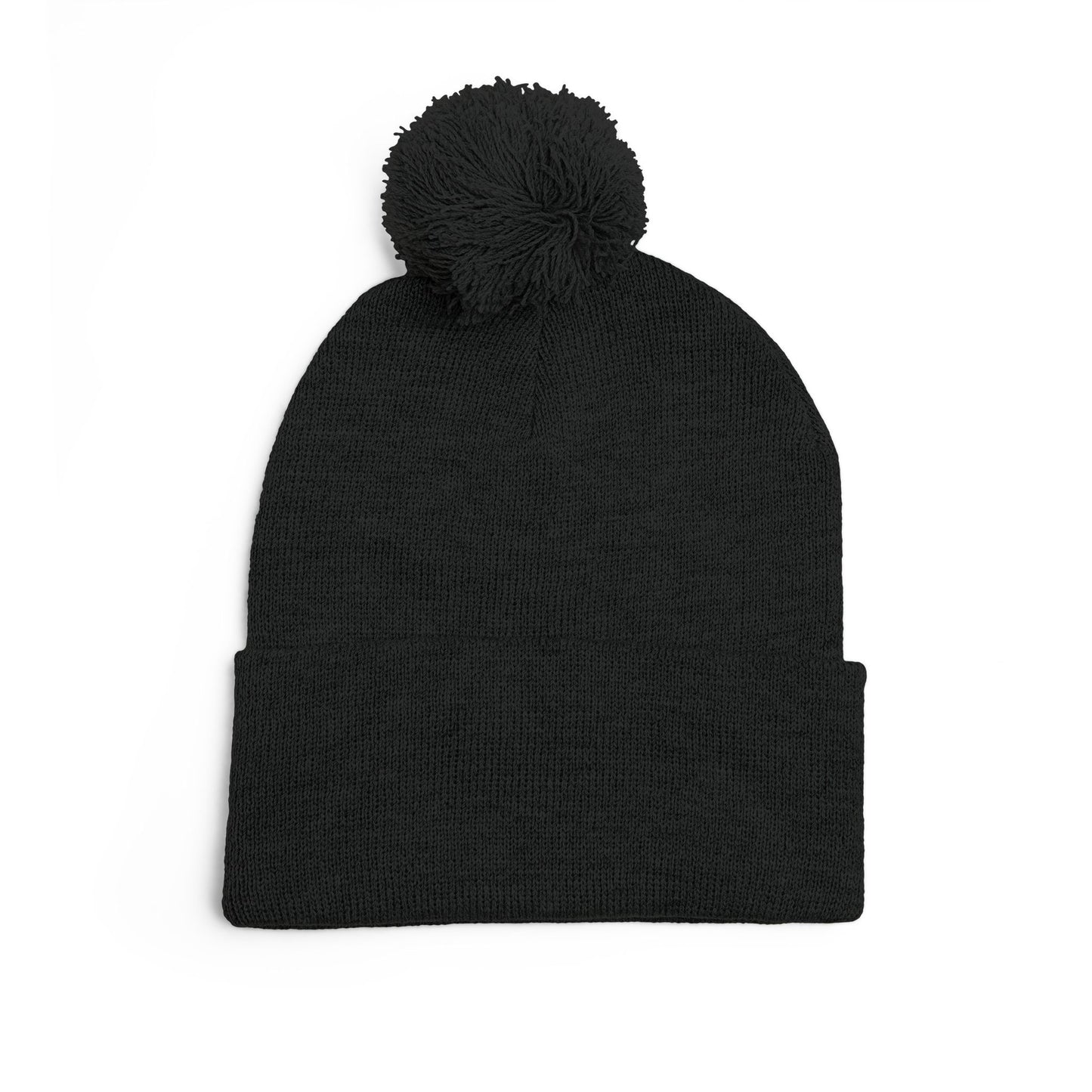 Embroidered Pom-Pom Beanie — Cozy Knit Winter Hat with LB Logo