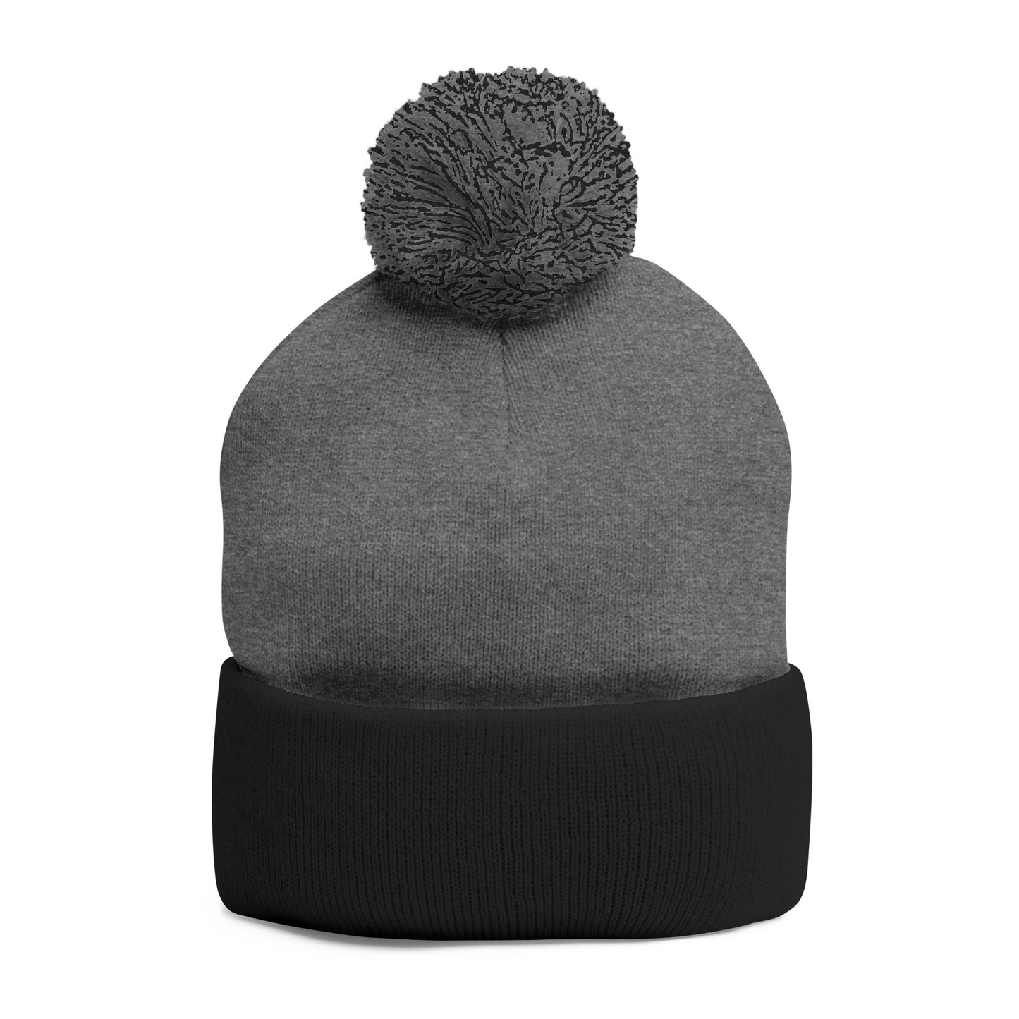 Embroidered Pom-Pom Beanie — Cozy Knit Winter Hat with LB Logo