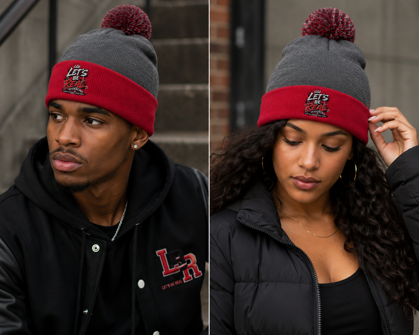 Lets Be Real Pom-Pom Beanie