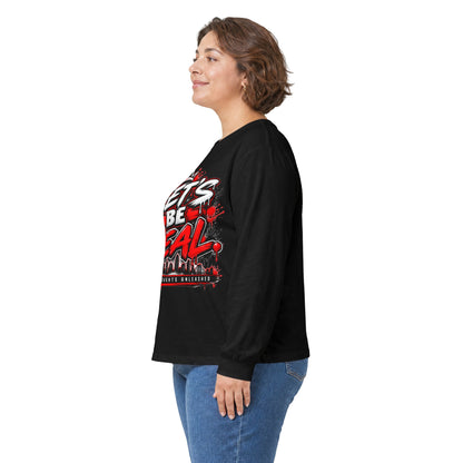 Let’s Be Real graffiti crown long sleeve tee