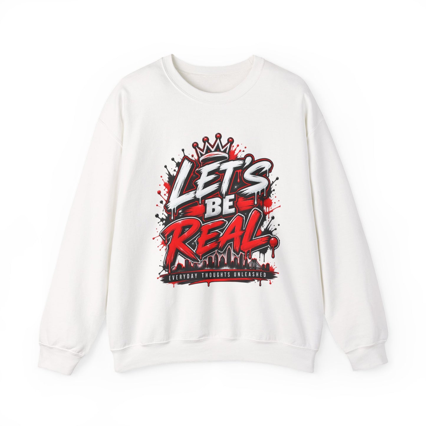 Let's Be Real graffiti crown crewneck