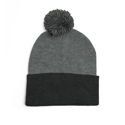 Embroidered Pom-Pom Beanie — Cozy Knit Winter Hat with LB Logo