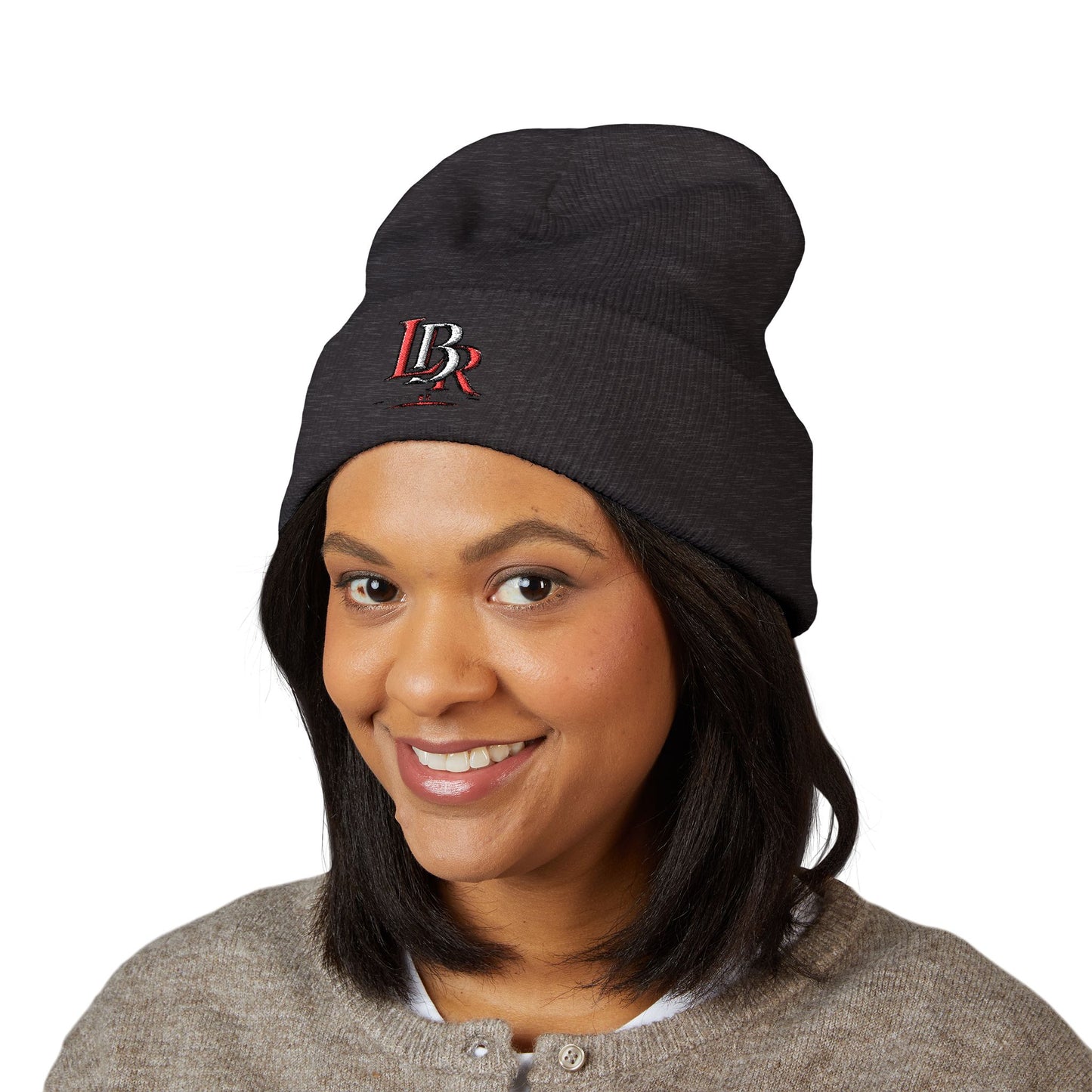 Embroidered 'BR' Classic Cuffed Beanie — Warm Knit Winter Hat