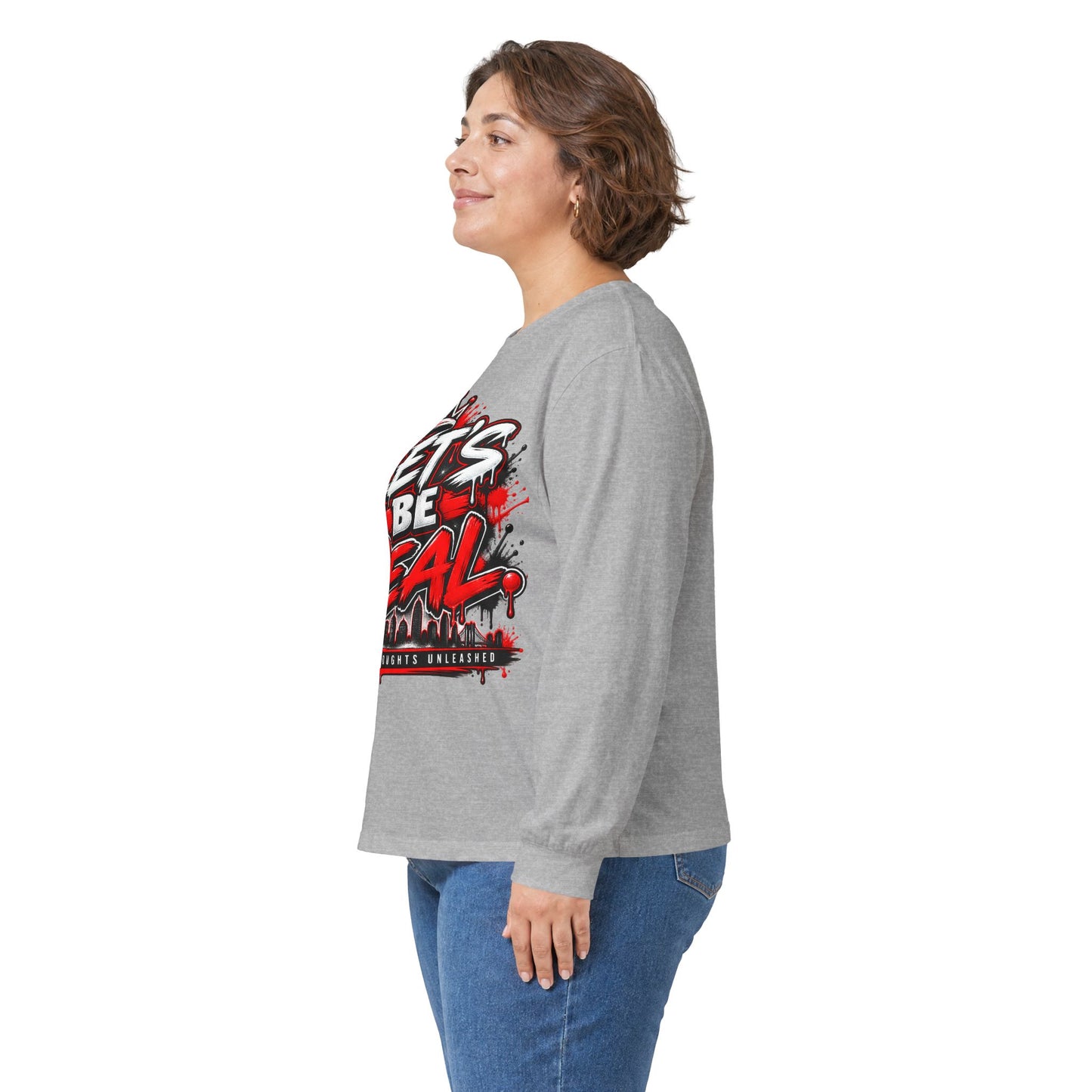 Let’s Be Real graffiti crown long sleeve tee