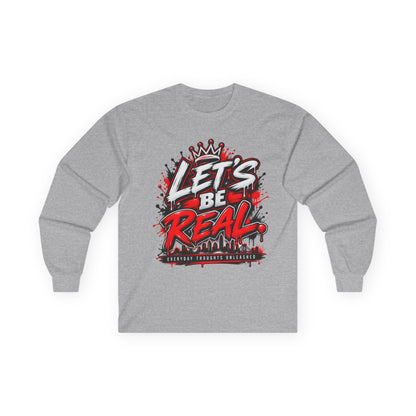Let’s Be Real graffiti crown long sleeve tee