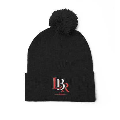 Embroidered Pom-Pom Beanie — Cozy Knit Winter Hat with LB Logo