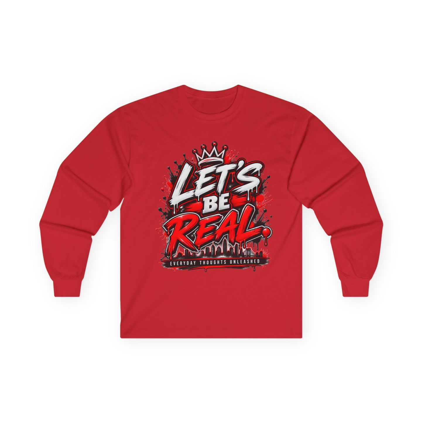 Let’s Be Real graffiti crown long sleeve tee