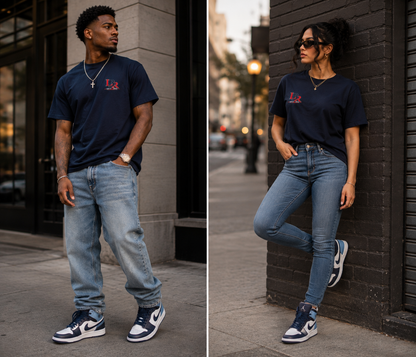 Minimalist 'LBR' Logo T-Shirt — Small Chest Print Casual Tee